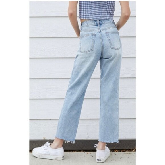 JOHN GALT FROM BRANDY MELVILLE LIGHT WASH DENIM JEANS BUTTONS CLOSURE SIZE XS - Picture 3 of 11